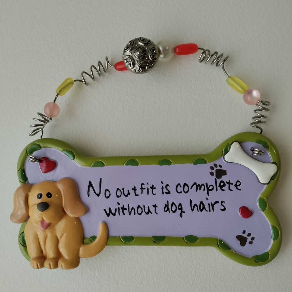 Dog Bone Shaped Decorative Sign - Green and Purple - Picture 2 of 7